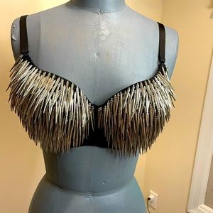 Black spiked bra